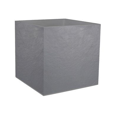 Pot carré volcania l.50 x h.50 cm gris galet 57l