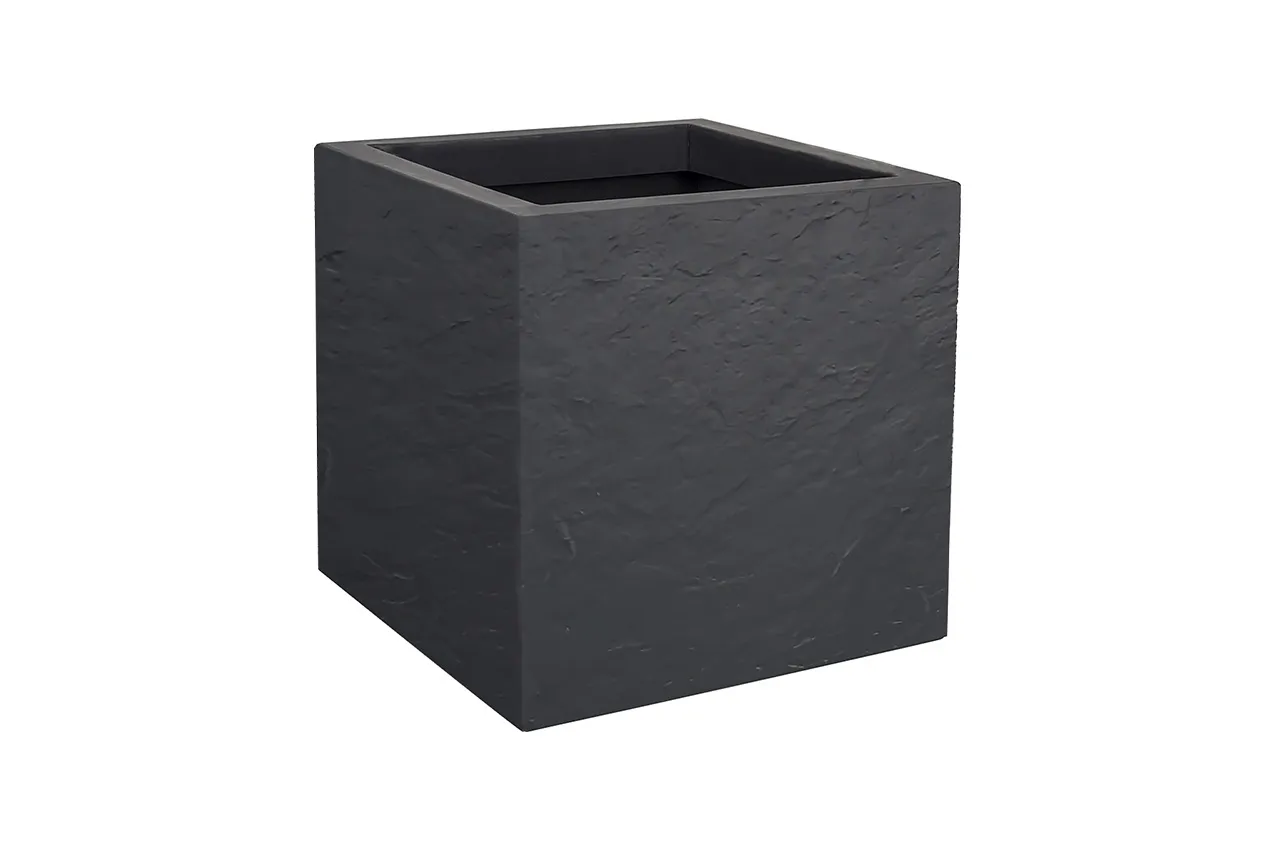 Pot carrÃ© VOLCANIA'UP anthracite L.30 cm