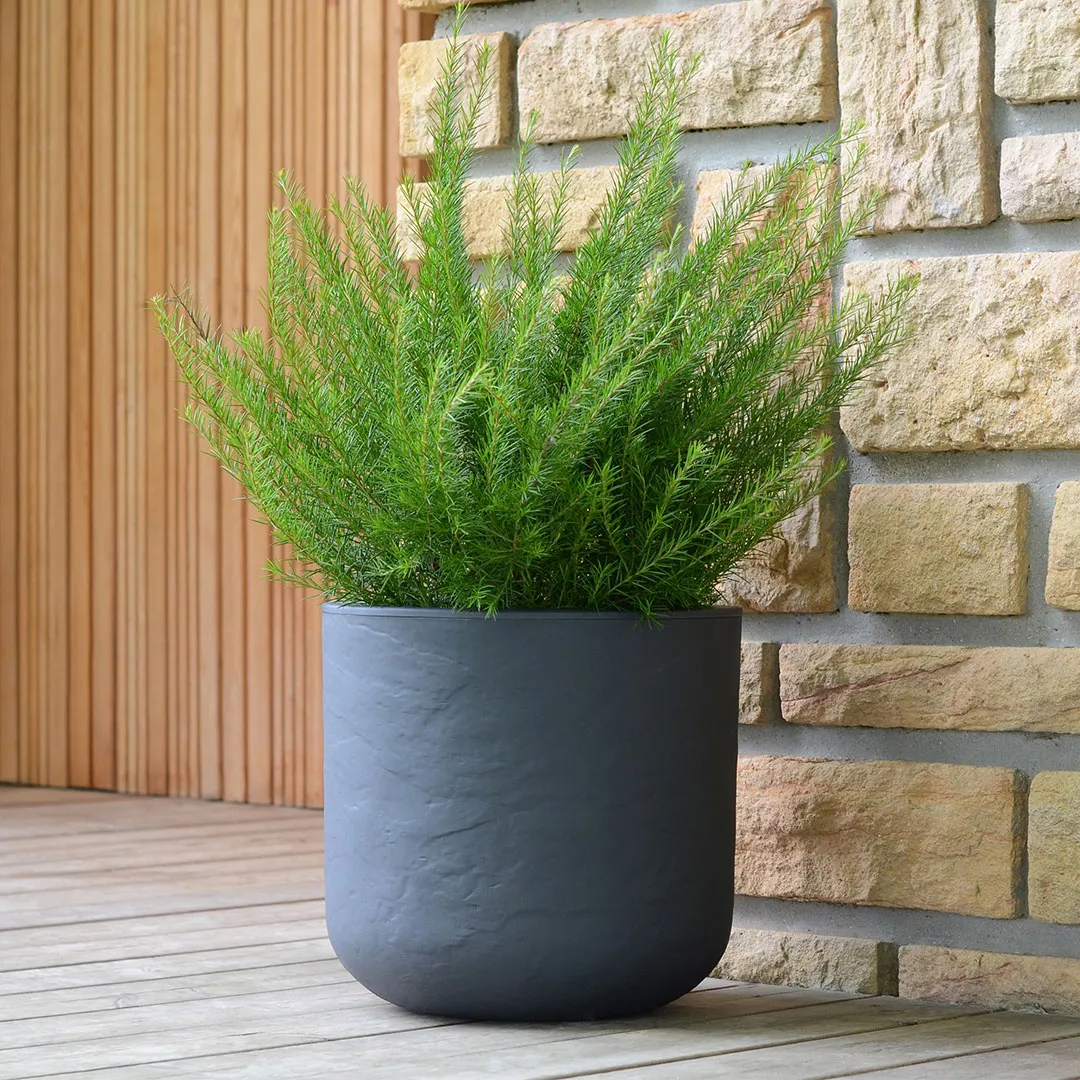Pot Ã  Fleurs Rond 32,5L Anthracite VOLCANIA UP - ÃlÃ©gant et RÃ©sistant