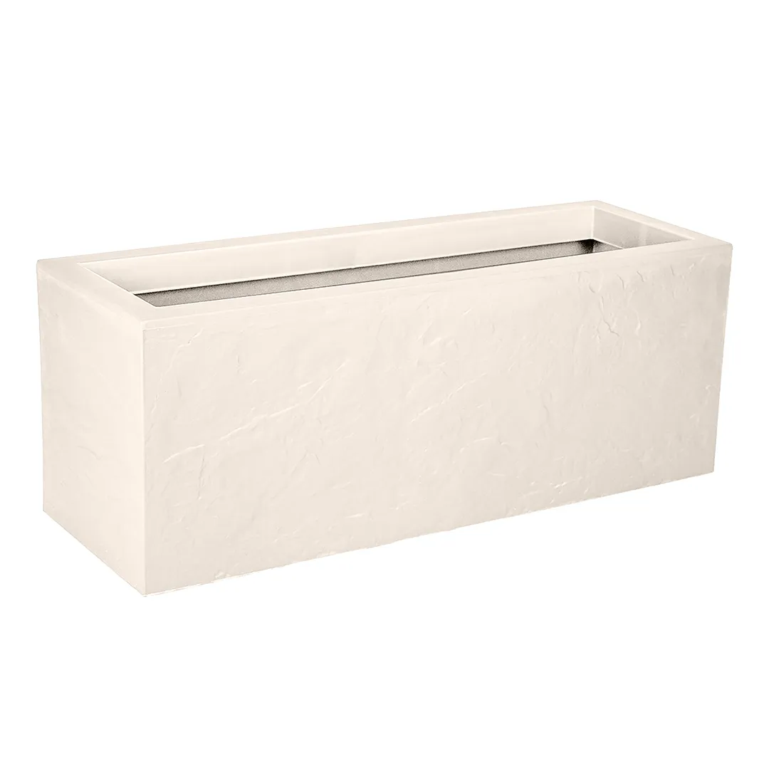 JardiniÃ¨re VOLCANIA'UP beige calcaire L.80cm 57L