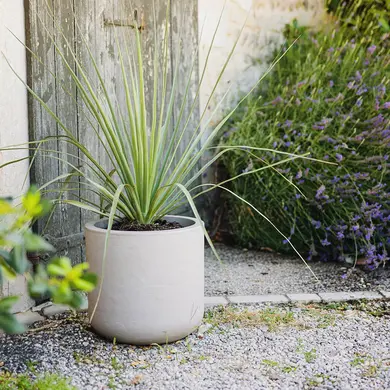 Pot à Fleurs Rond 32,5L beige calcaire VOLCANIA UP  - EDA