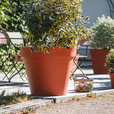 Pot de fleur TOSCANE - Ø 80 cm -Orange terre battue - 170L - EDA