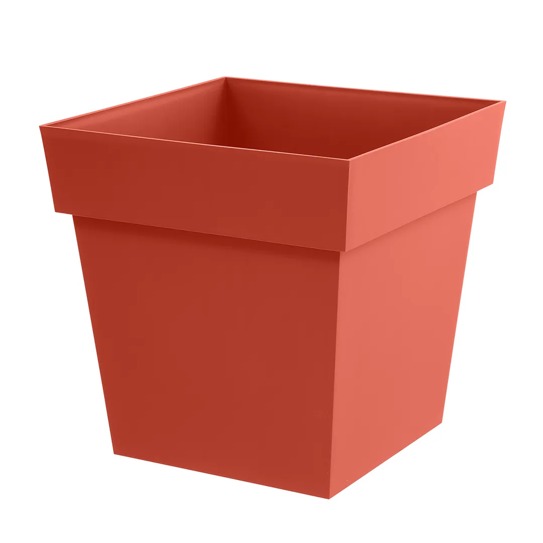 Pot carré TOSCANE 50cm orange terre battue 87L