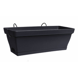 Jardiniere ROMEO 50cm avec support et plateau clipsé gris anthracite - EDA