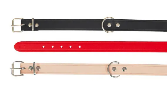 Collier en cuir basic noir L XL