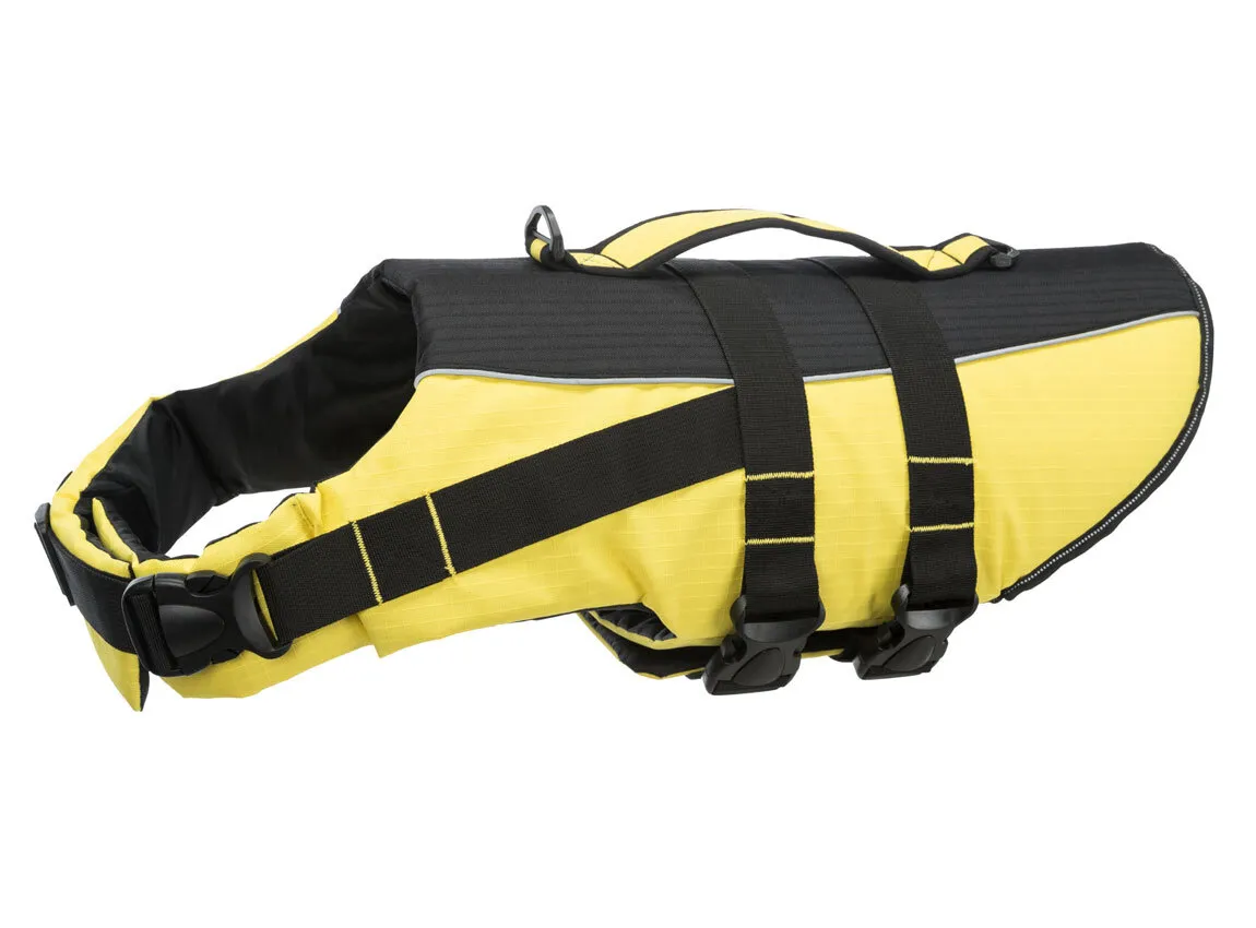 Gilet de sauvetage pour chien de petite taille jaune et noir