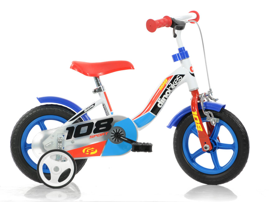 Vélo enfant 10'' Blanc Rouge - 1 frein - OOGarden