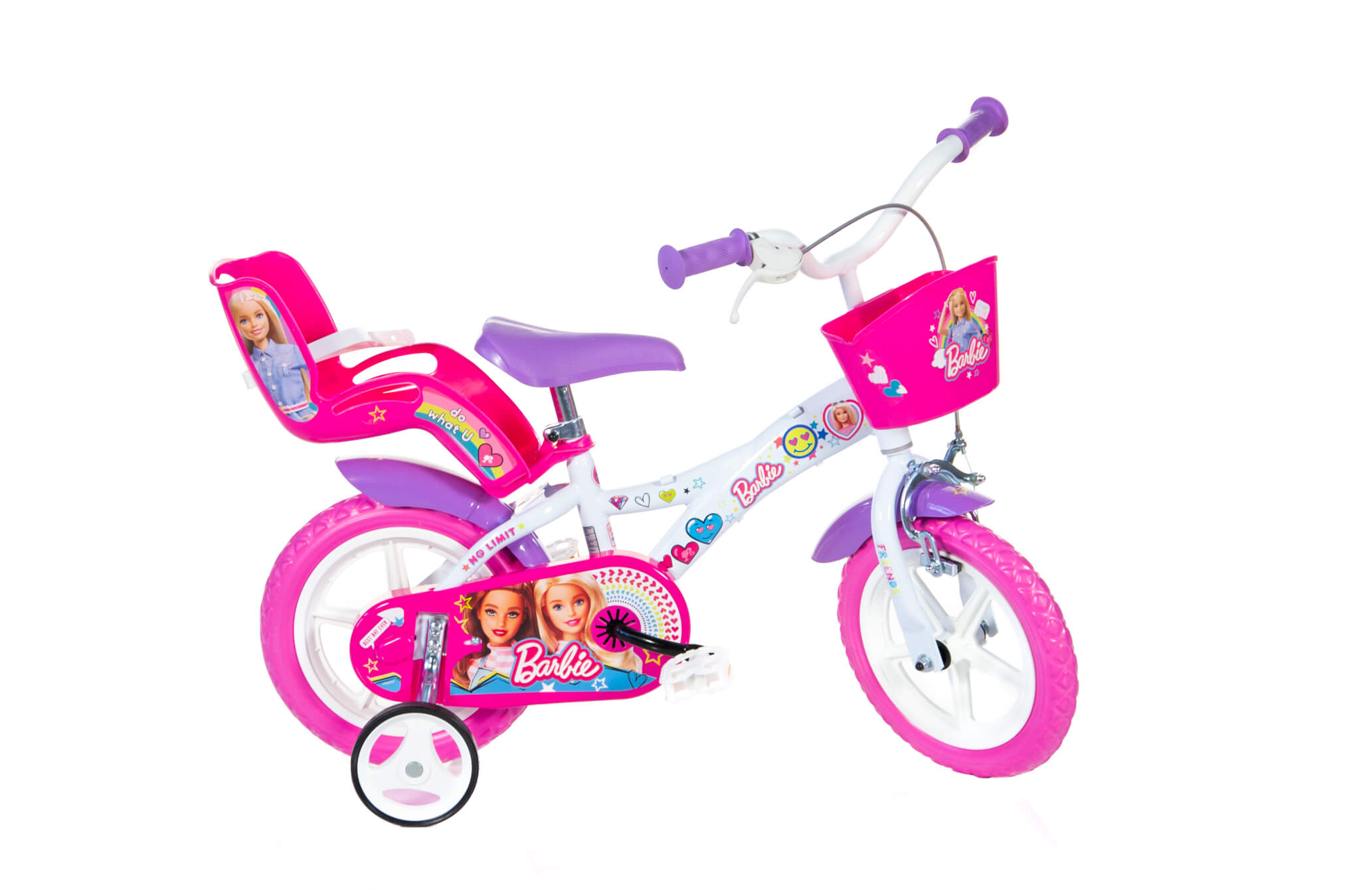Vélo 12 pouces Barbie avec porte doudou et panier - OOGarden