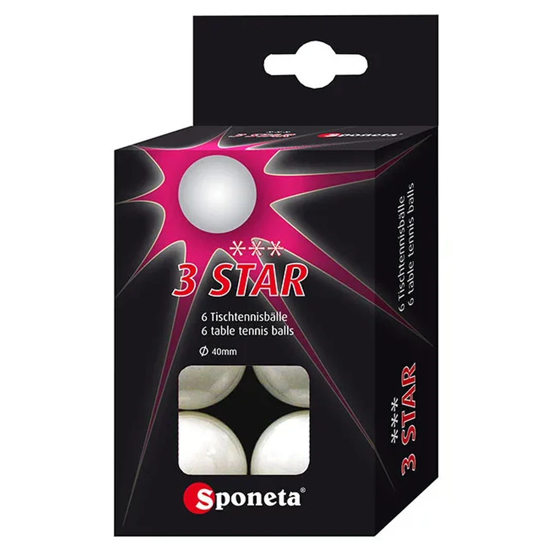 6 Tischtennisbälle 3 Star SPONETA