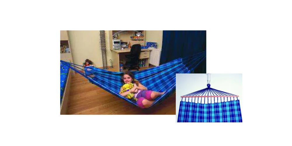 Hamac Bambino madras bleu