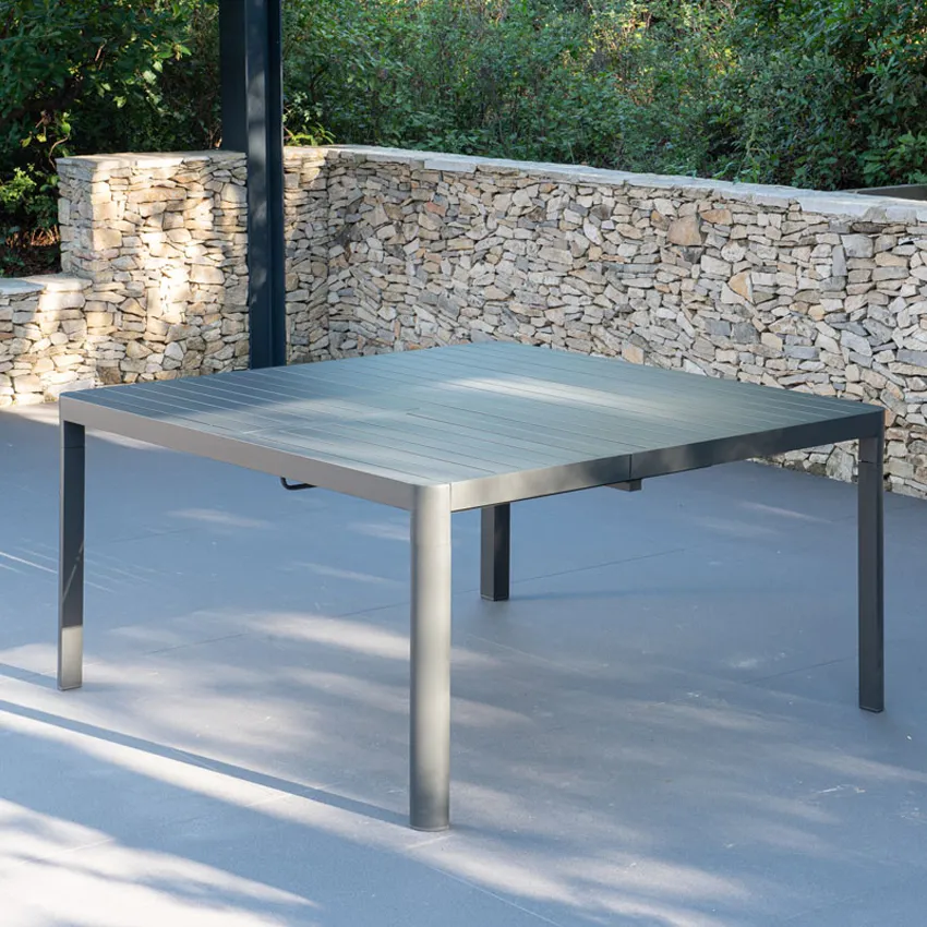 Table de Jardin GALICE en Aluminium   95 150cm   Coloris Anthracite
