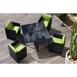 Tuinmeubelset : PRIMO OTTOMAN 4 zits in geweven hars - OOGarden