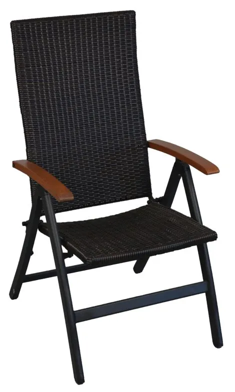 Fauteuil avec dossier réglable aluminium chocolat BARCELONA