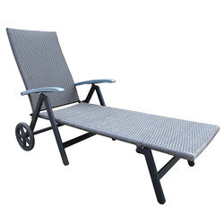 Bain de soleil BARCELONA avec roues en Résine - Coloris Gris - OOGarden