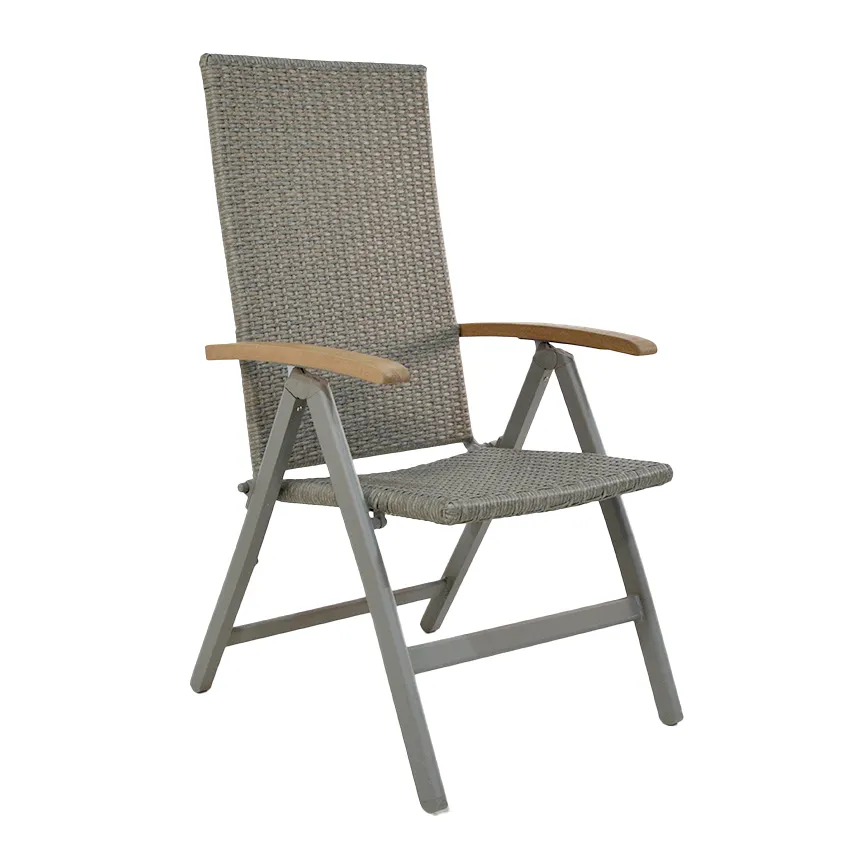 Fauteuil avec dossier rÃ©glable en aluminium gris BARCELONA