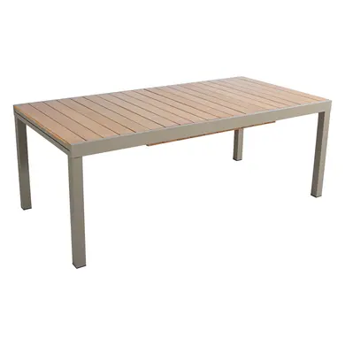 Gartentisch MARBELLA Aluminium und Holz 2/3 m