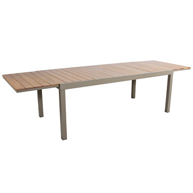 Gartentisch MARBELLA Aluminium und Holz 2/3 m