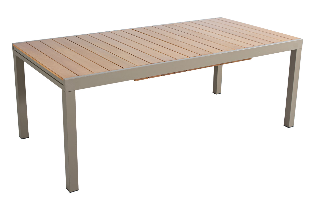 Gartentisch MARBELLA Aluminium und Holz 2/3 m