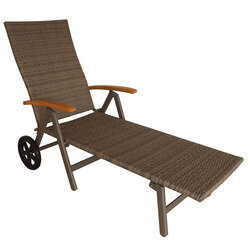 Bain de soleil BARCELONA avec roues - Taupe et Naturel - OOGarden