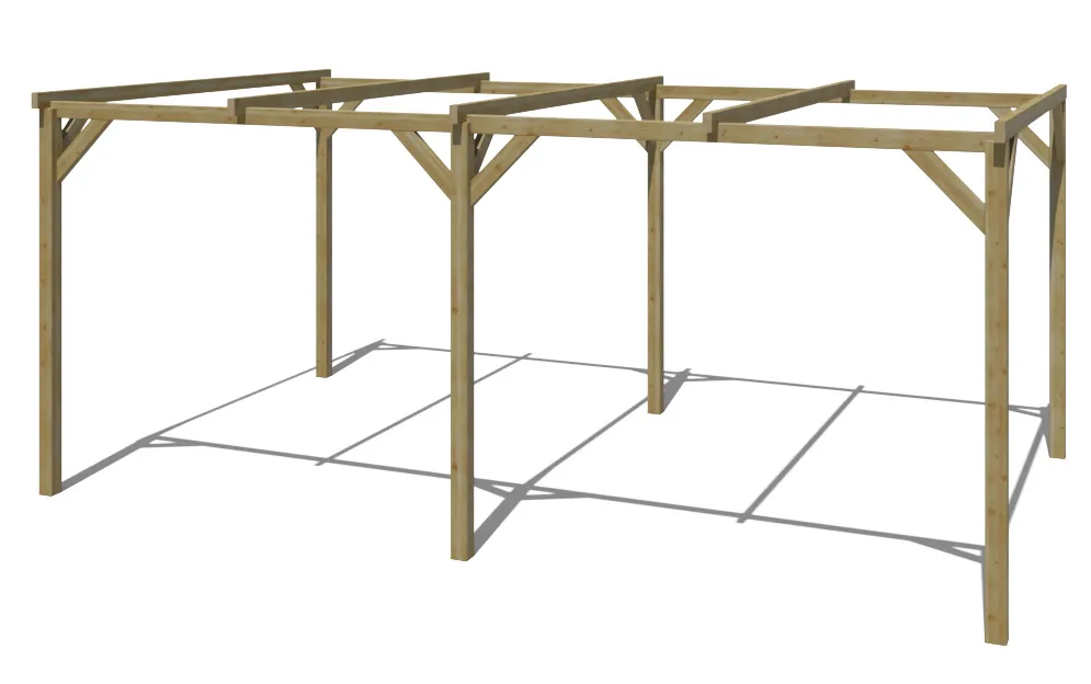 Carport bois autoportant 15mÂ² avec Poteaux 9 x 9 cm   ROBIN
