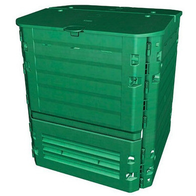 Composteur 400 l plastique vert thermo king avec trappes et couvercle