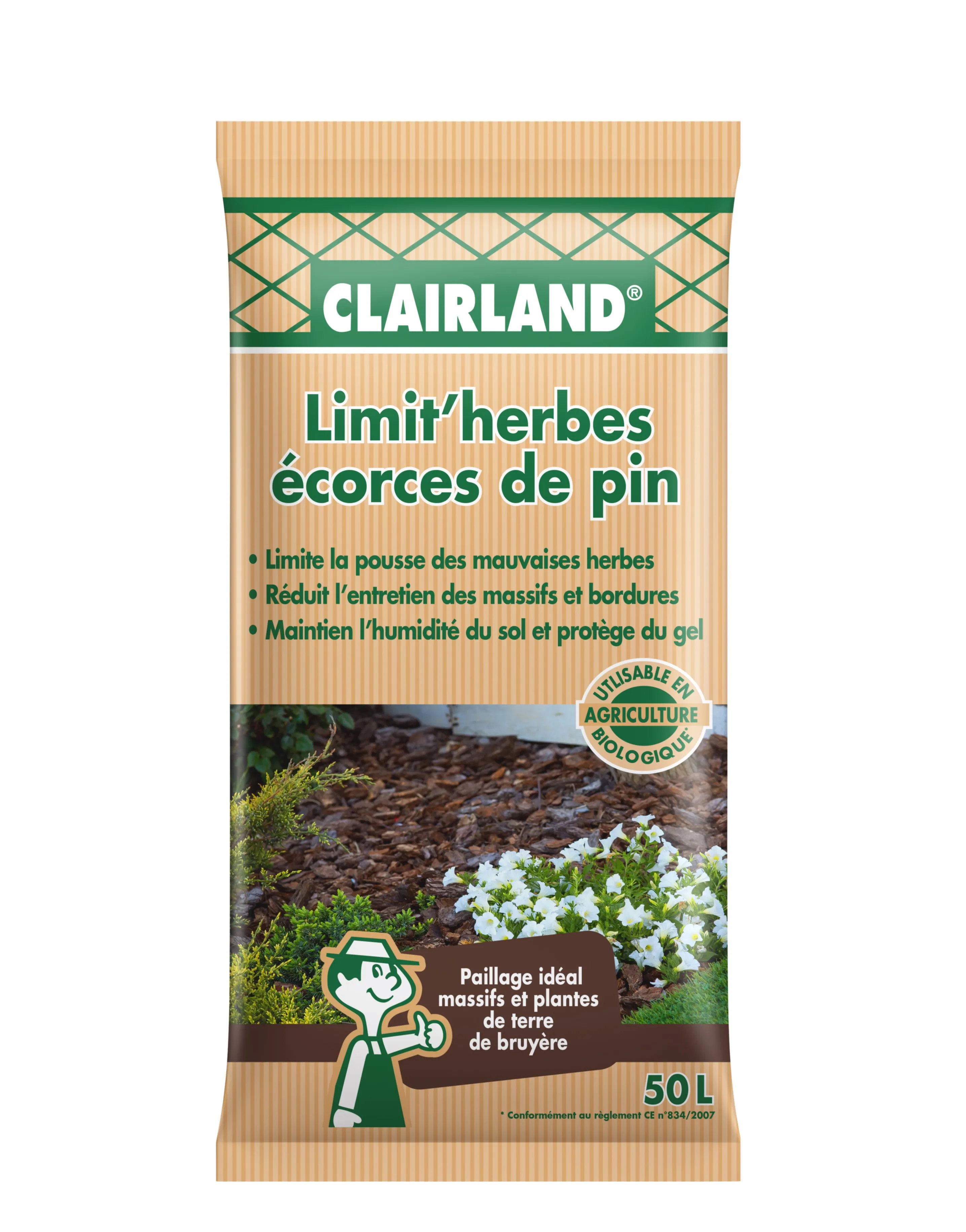 Ãcorces de Pin Maritime 50L - Paillage Naturel et Protecteur