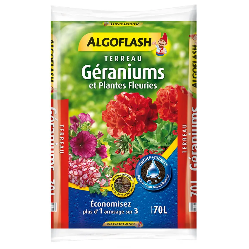 Terreau géraniums, plantes fleuries 70L