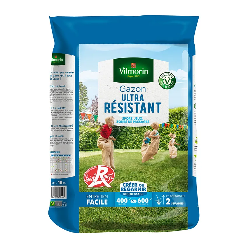 Gazon ultra rÃ©sistant   Label Rouge 10kg pour 400mÂ²