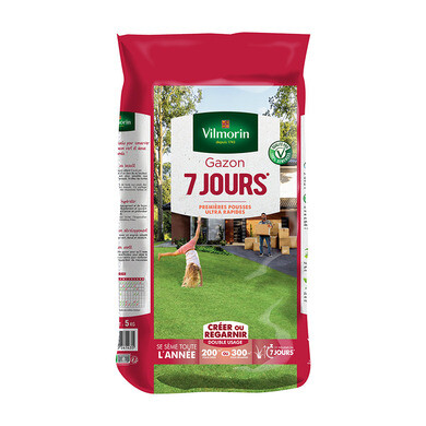 VILMORIN Semences de gazon 7 jours - 3 kg - Jardin VILMORIN Semences de gazon 7 jours - 3 kg - Jardin