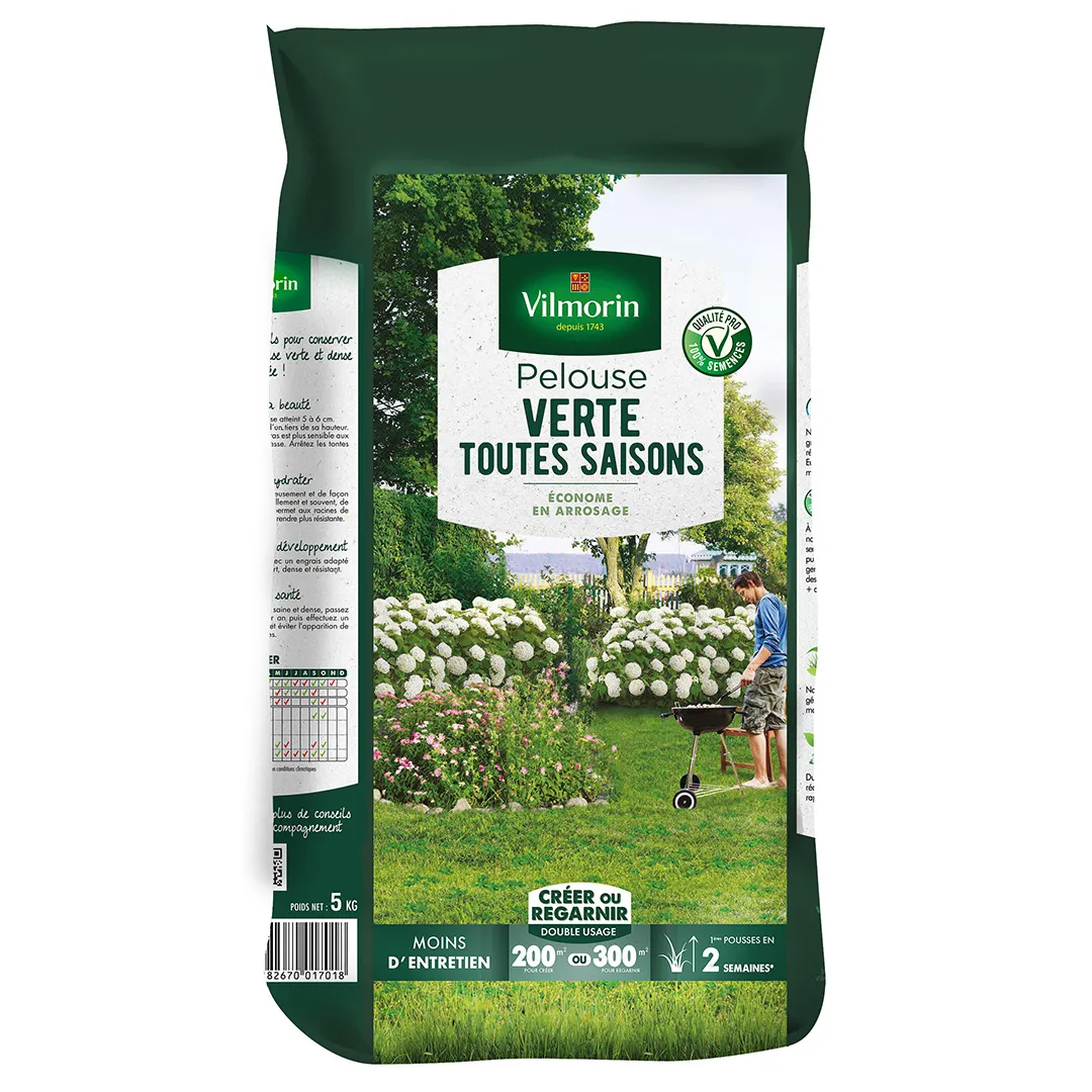 Pelouse Verte Toutes Saisons 5 kg   Vilmorin