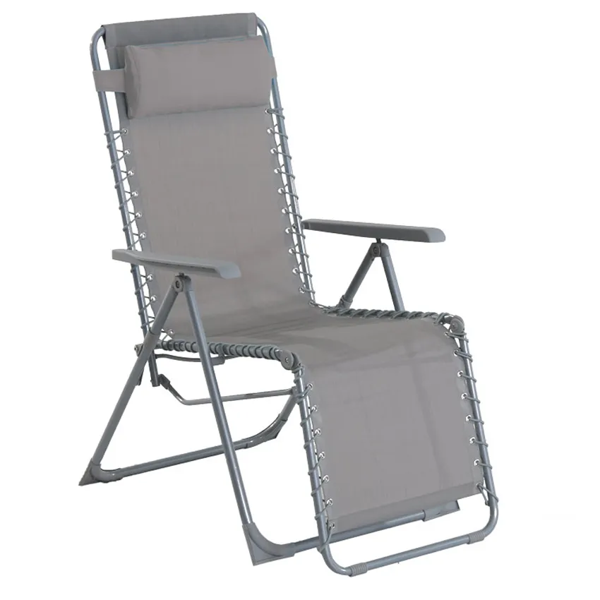 Fauteuil relax de jardin gris galet SIESTA
