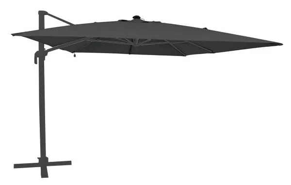 Parasol dÃ©portÃ© 3X4M avec LED gris ardoise SHINY