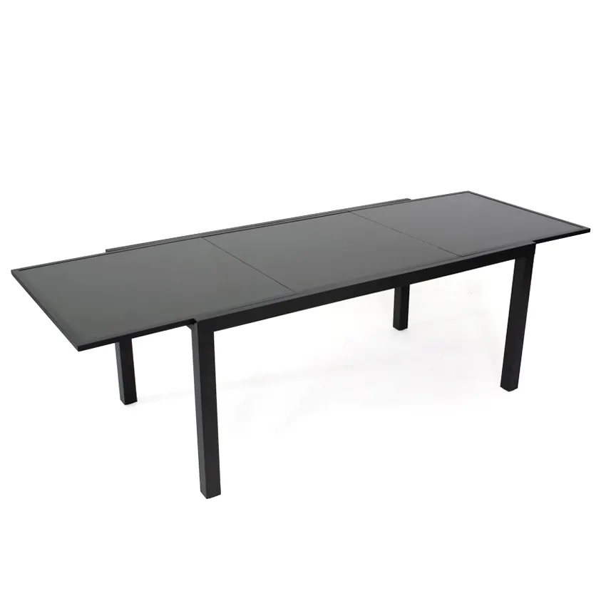 Table de Jardin PALERME en Aluminium et Verre 165 245cm Anthracite