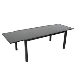 Table de Jardin PALERME en Aluminium et Verre - 2/3m - Anthracite - OOGarden