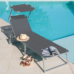 Bain de soleil aluminium gris adroise KSAR+ pare-soleil - OOGarden