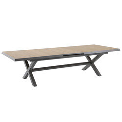 Table de Jardin SANDINO en Aluminium et Verre - 240/300cm - Taupe - OOGarden