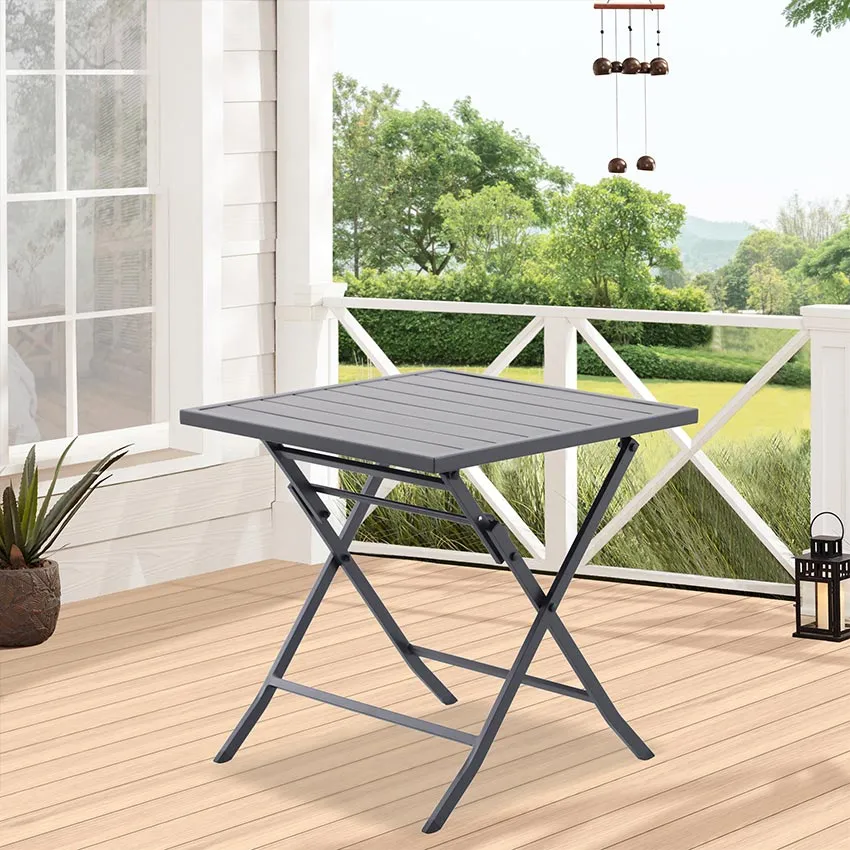 Table de Jardin Pliante KARRA en Aluminium   70x70cm   Coloris Noir