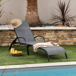 Bain de soleil aluminium DARIO gris anthracite - OOGarden
