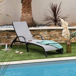 Bain de soleil aluminium DARIO gris chiné - OOGarden