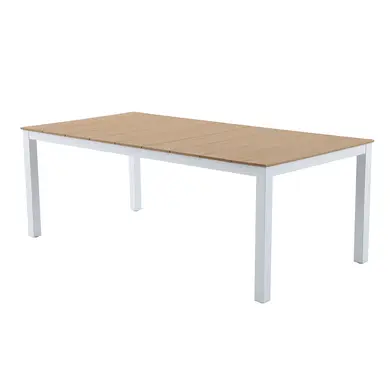 Tisch ROMA aus Aluminum Weiß und Holz