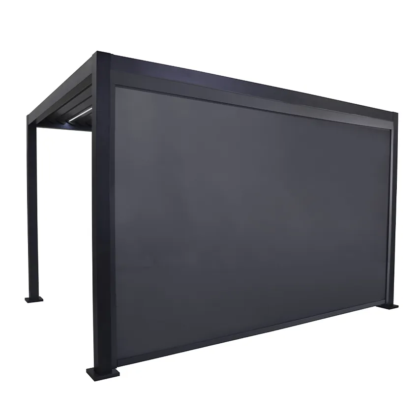 Store de 4m pour Pergola   Aluminium   TextilÃ¨ne   Gris Anthracite