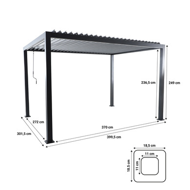 Pergolen 3x4 +1 Markise 3m +2 Markisen 4m
