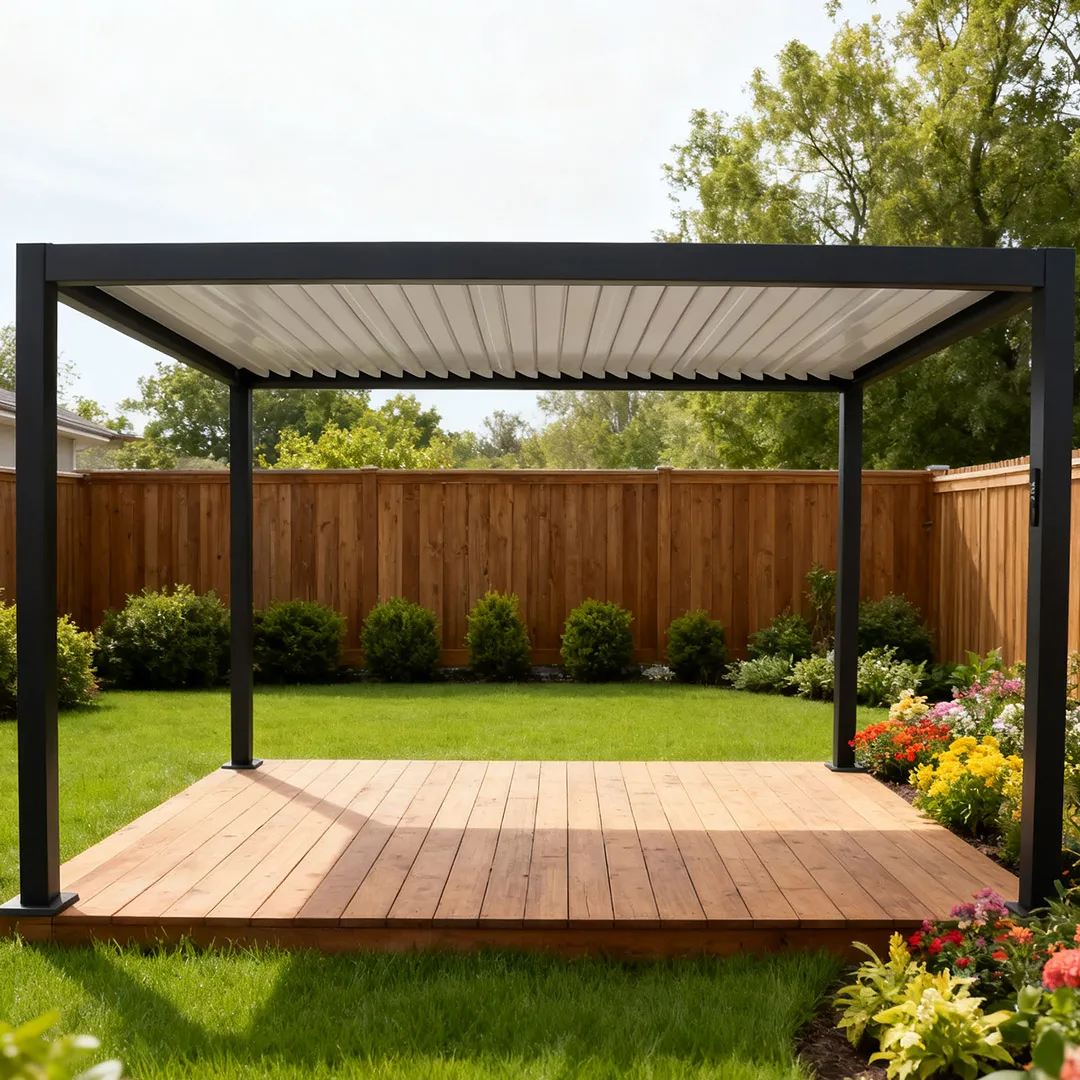 Pergola Bioclimatique motorisÃ©e 4x3m avec Ã©clairage LED   anthracite