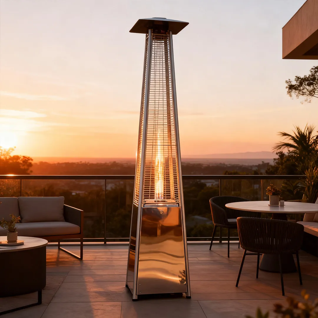 Parasol chauffant PYRAMIDE 13KW inox