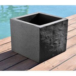 Pot carré STONE 40x40 - Anthracite - 25L  - OOGarden