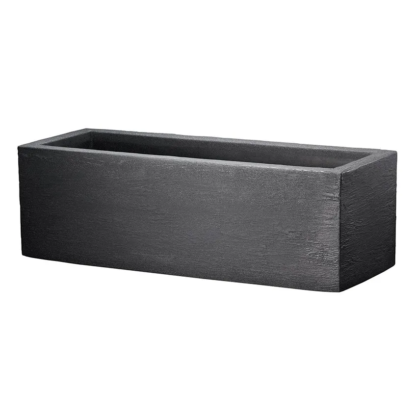 blumenkasten ausgefallen JARDI 50 Anthrazit  Balkonkasten 50x17x17 cm 8 kg Naturschiefer Schwa   CLIMAQUA