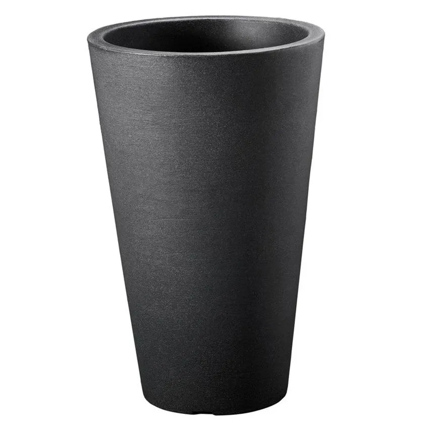 Pot de fleurs haut 70 cm gris anthracite STONE