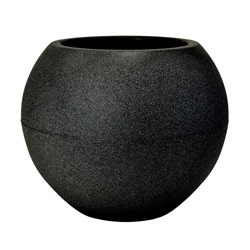 Pot de fleurs en plastique BOWL STONE - D.40 cm - 30L - Anthracite  - OOGarden