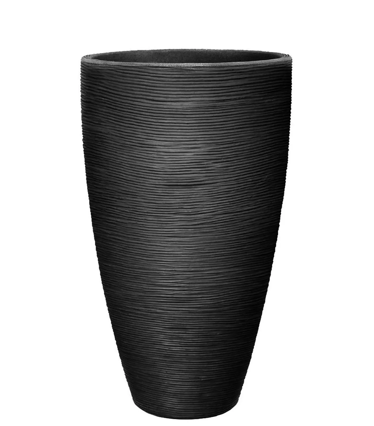 Pot de fleurs haut en plastique GROOVE 72L L 45 cm Anthracite