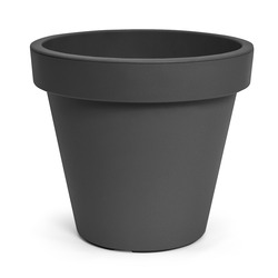 Pot de fleurs en résine EKA - Diamètre 60 cm- gris anthracite - OOGarden